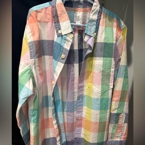 GAP Kids Pastel Plaid Shirt